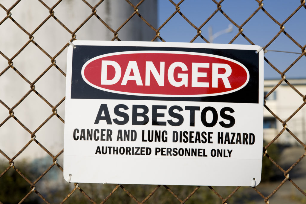 Asbestos warning sign - danger!