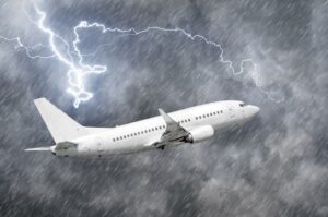 Approaching an airport for landing during severe weather conditions like a storm, hurricane, heavy rain, or lightning poses significant challenges and requires the utmost caution from pilots and air traffic controllers.